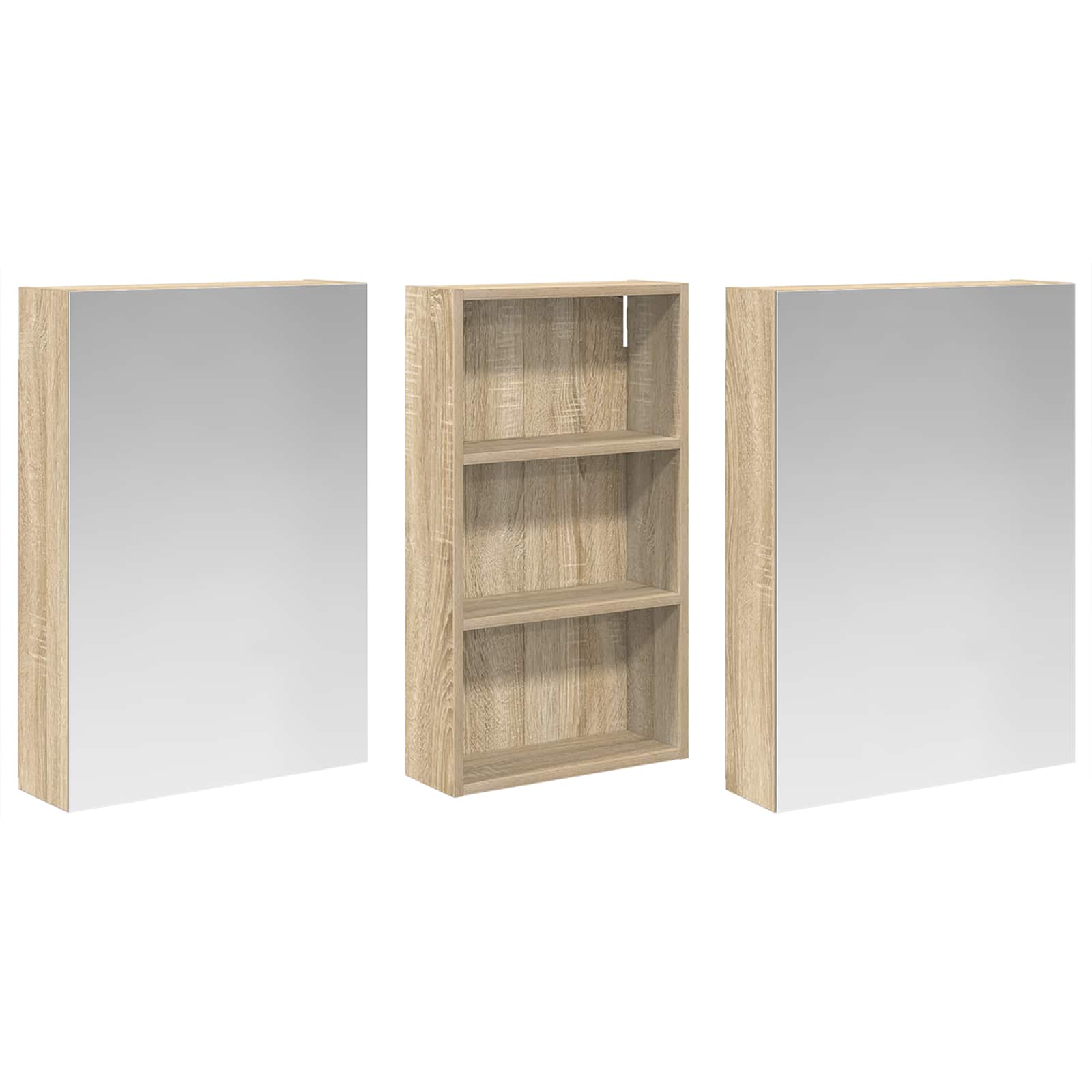 Set ormarića za kupaonicu s policom 3 pcs 140 x 14,5 x 70 cm