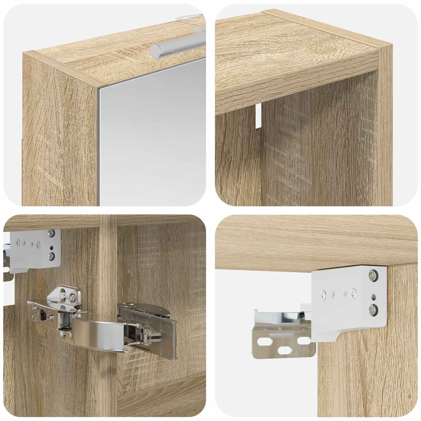 Set ormarića za kupaonicu s policom 3 pcs 140 x 14,5 x 70 cm