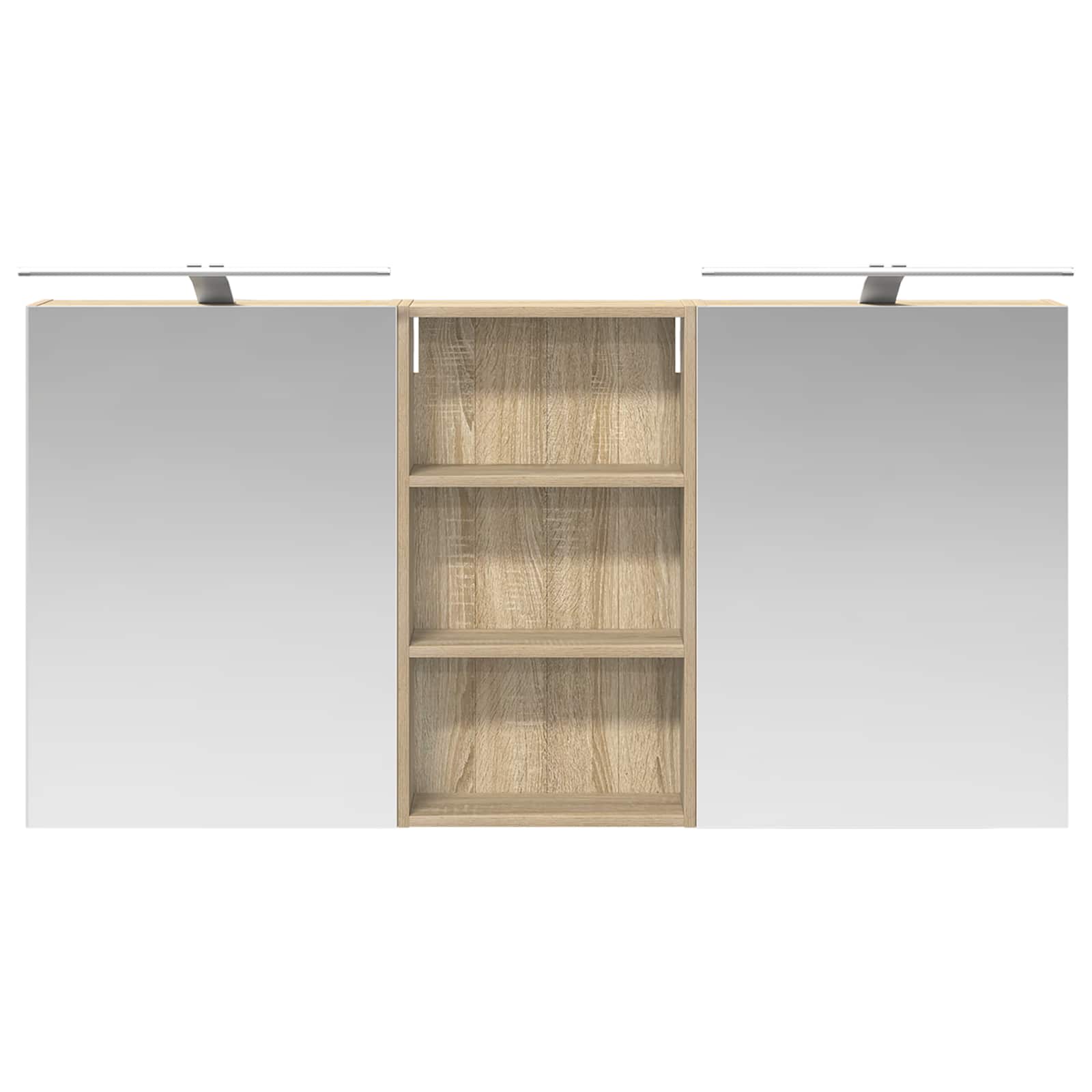 Set ormarića za kupaonicu s policom 3 pcs 140 x 14,5 x 70 cm