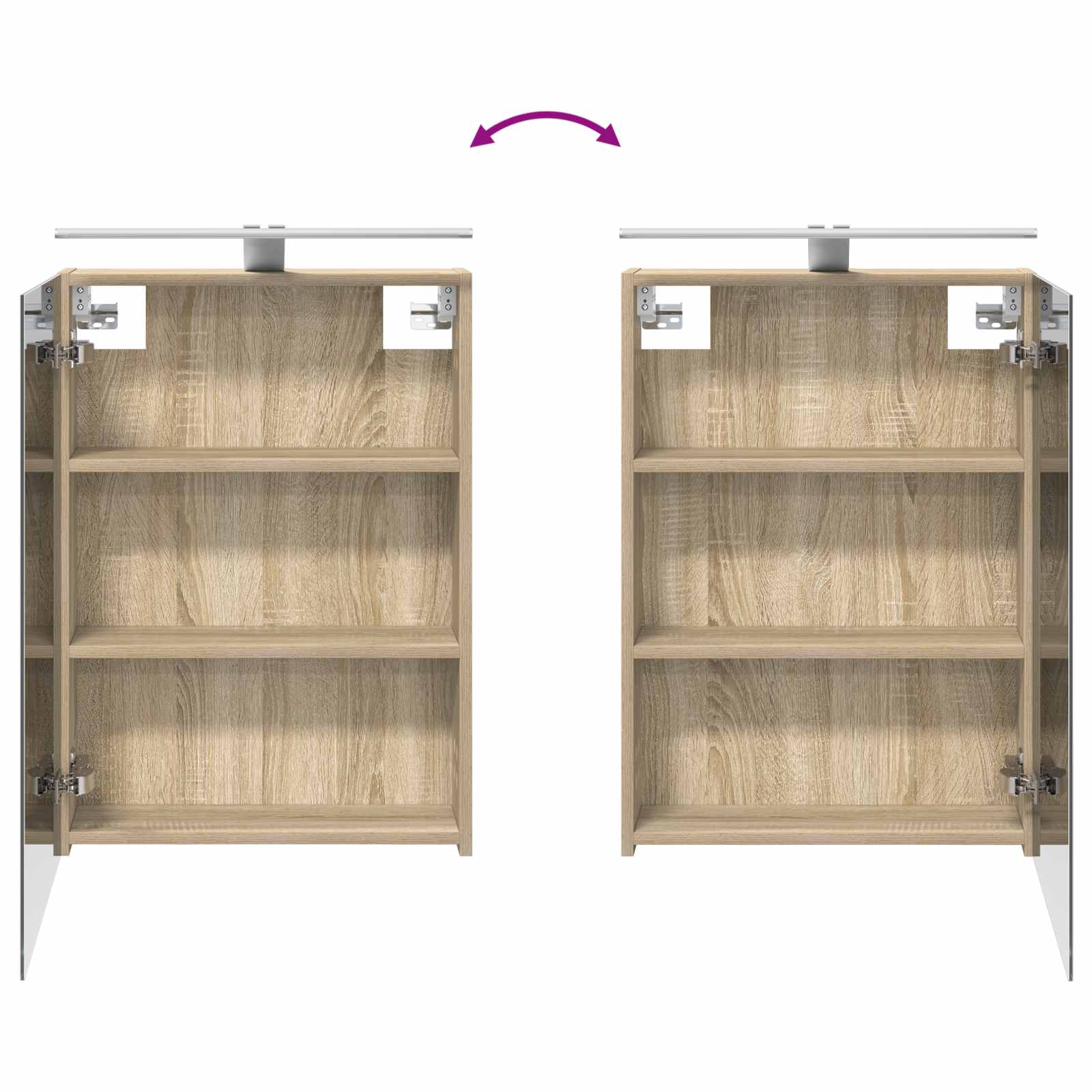 Set ormarića za kupaonicu s policom 3 pcs 140 x 14,5 x 70 cm