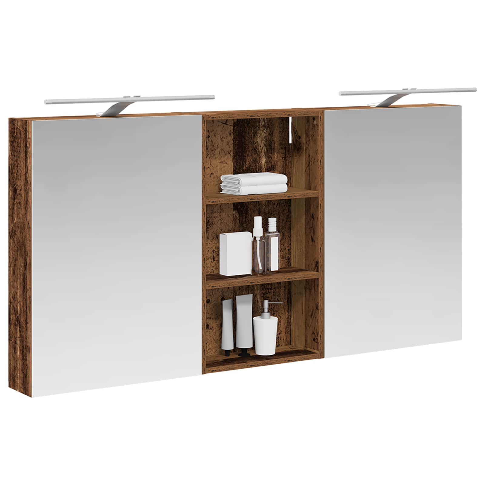 Set ormarića za kupaonicu s policom 3 pcs 140 x 14,5 x 70 cm