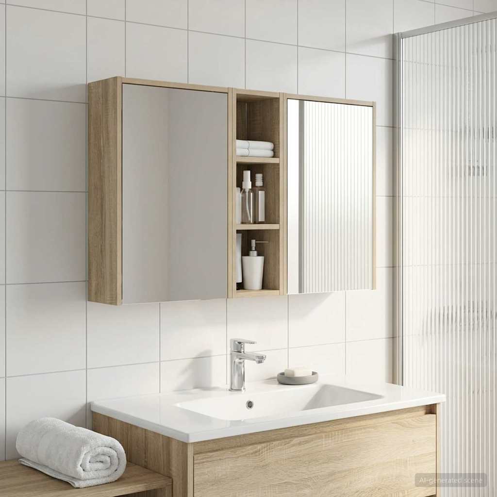 Set ormarića za kupaonicu 3 pcs 106 x 16 x 62,5 cm