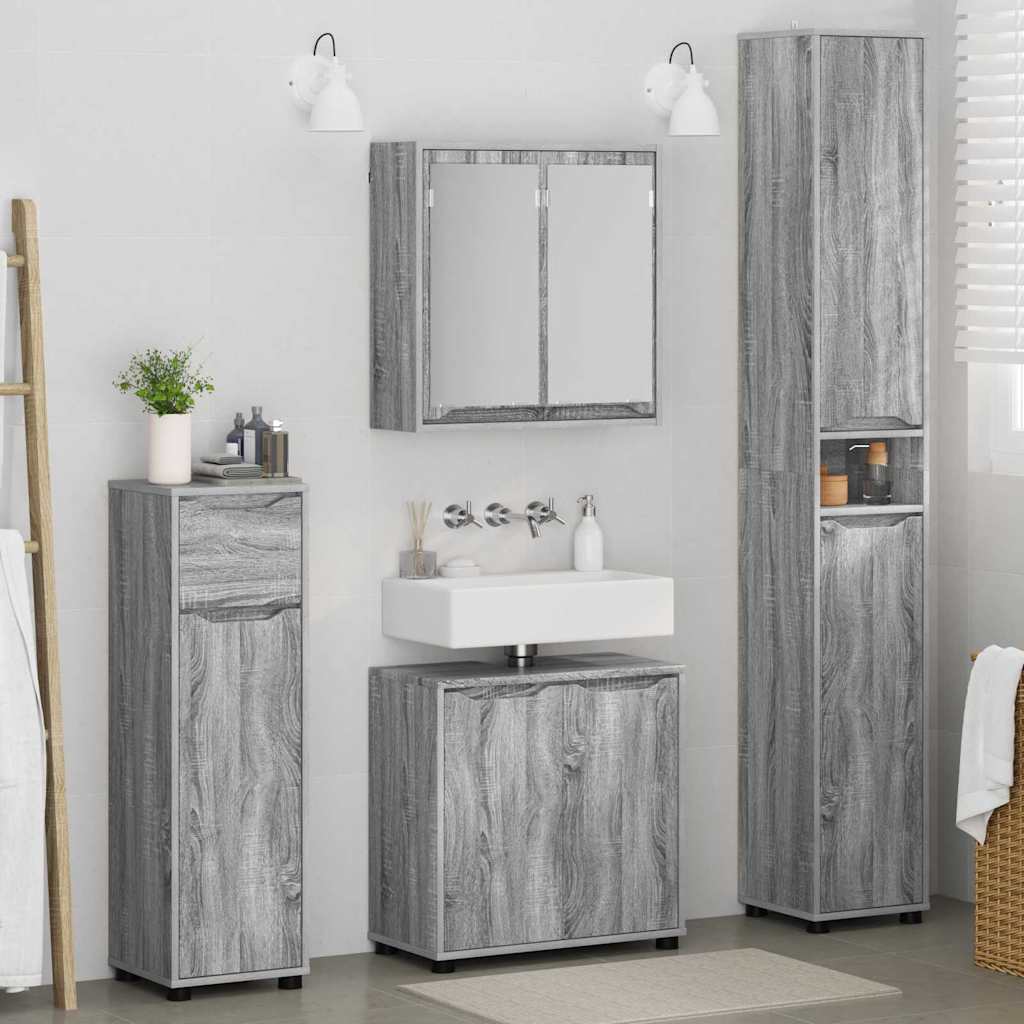 Set namještaja za kupaonicu 4 pcs Siva Sonoma Konstruirano drvo