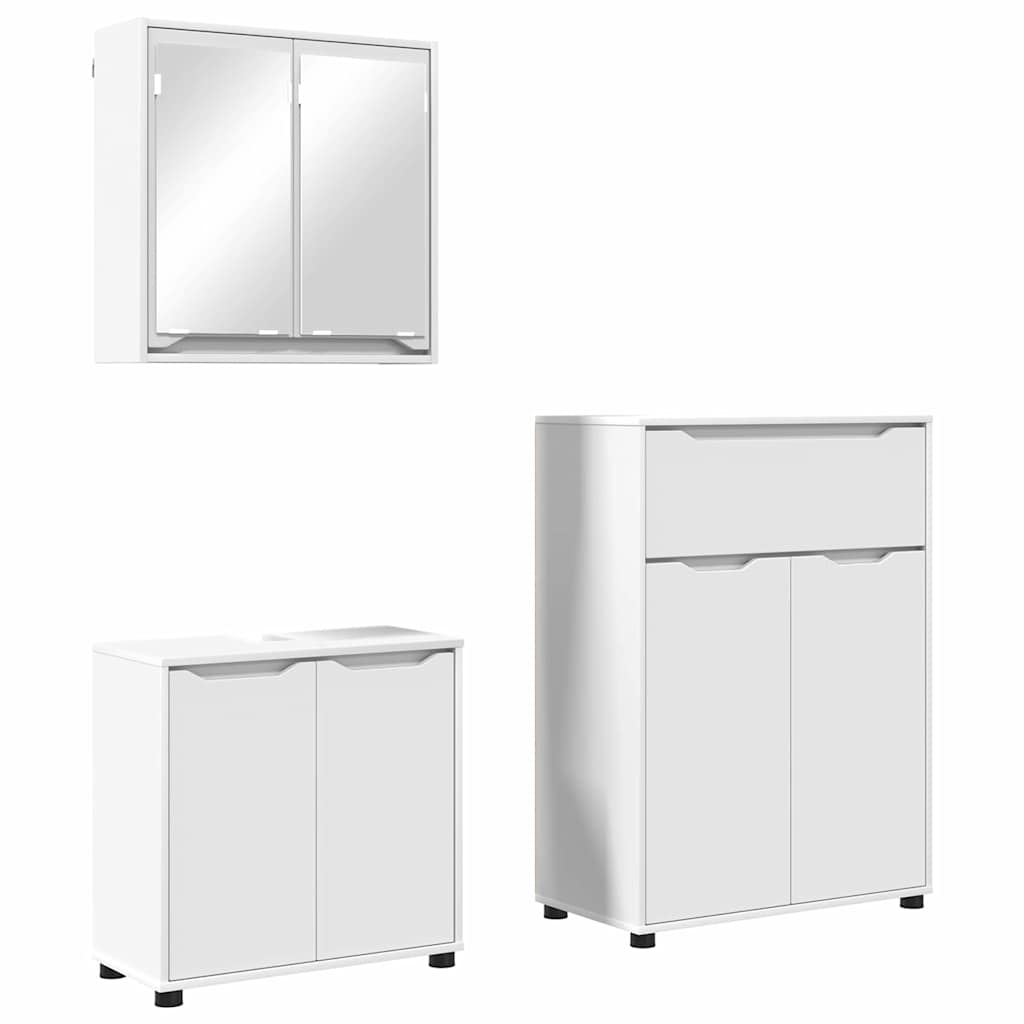 Set namještaja za kupaonicu 3 pcs Bijelo Konstruirano drvo