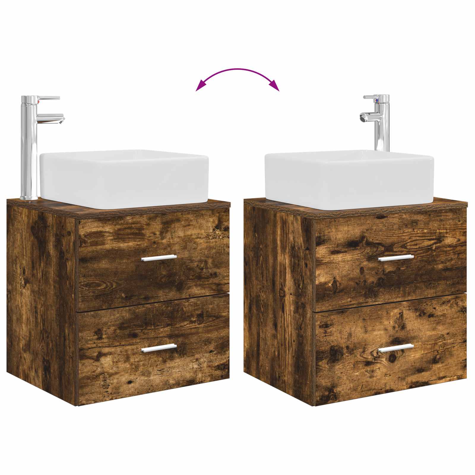 Set namještaja za kupaonicu 2 pcs Dimljeni hrast