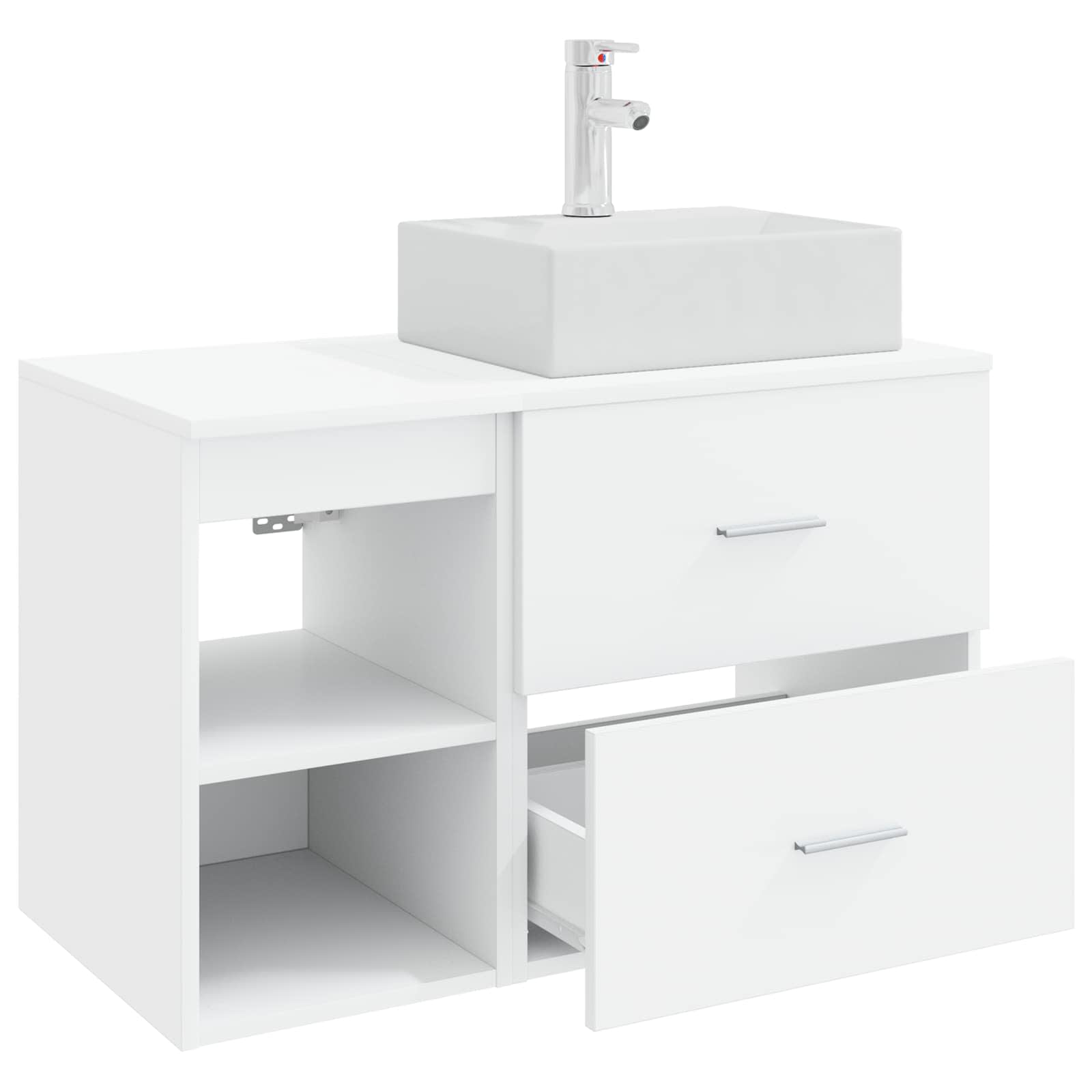 Set namještaja za kupaonicu 2 pcs Bijela Konstruirano drvo