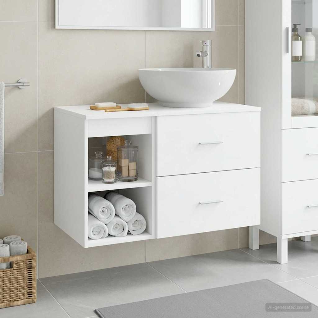Set namještaja za kupaonicu 2 pcs Bijela Konstruirano drvo