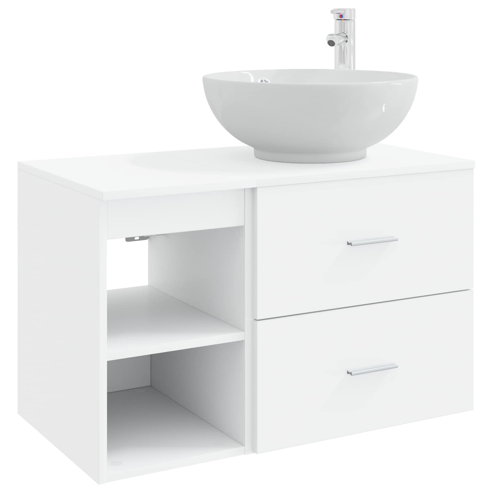 Set namještaja za kupaonicu 2 pcs Bijela Konstruirano drvo