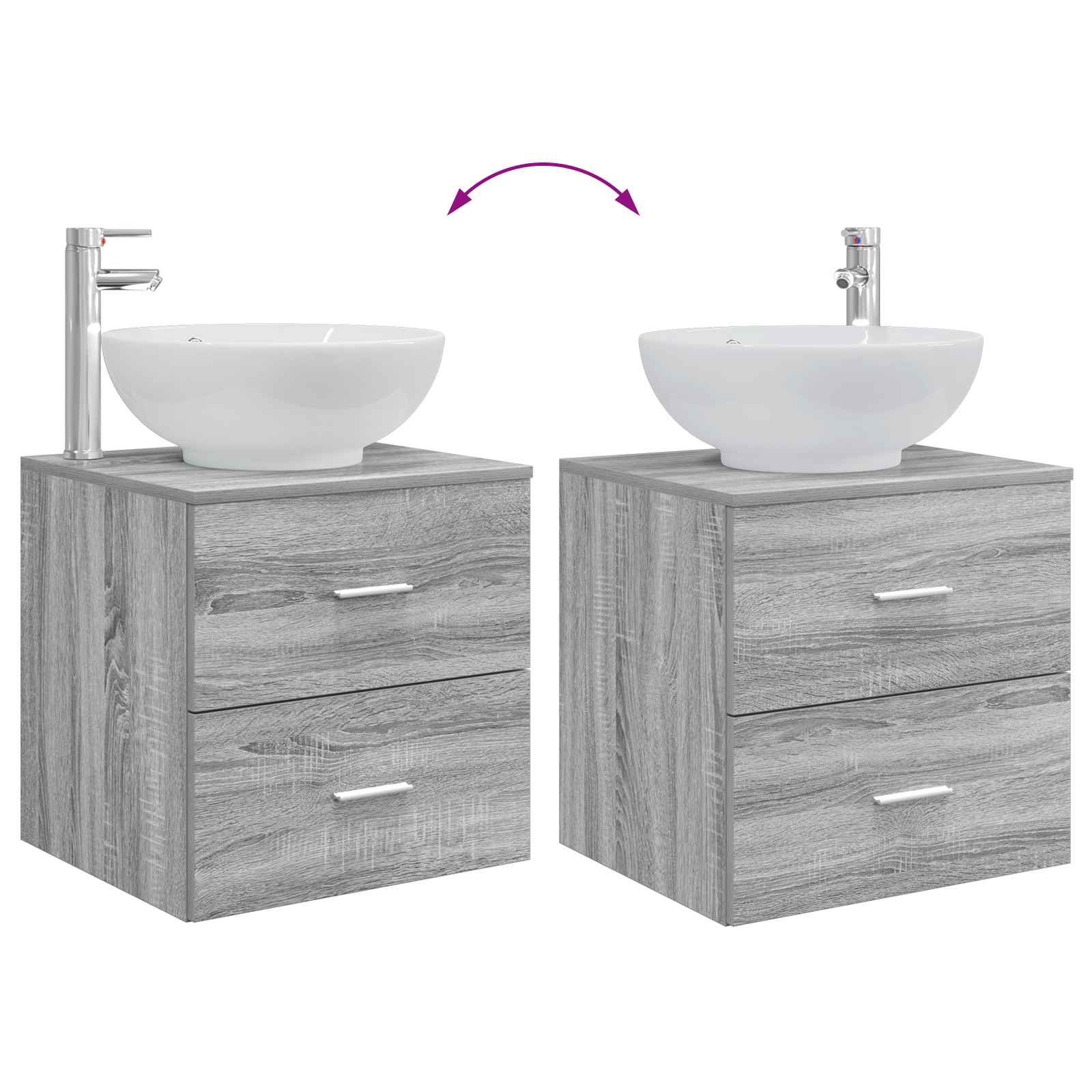 Set namještaja za kupaonicu 2 pcs Siva Sonoma Konstruirano drvo