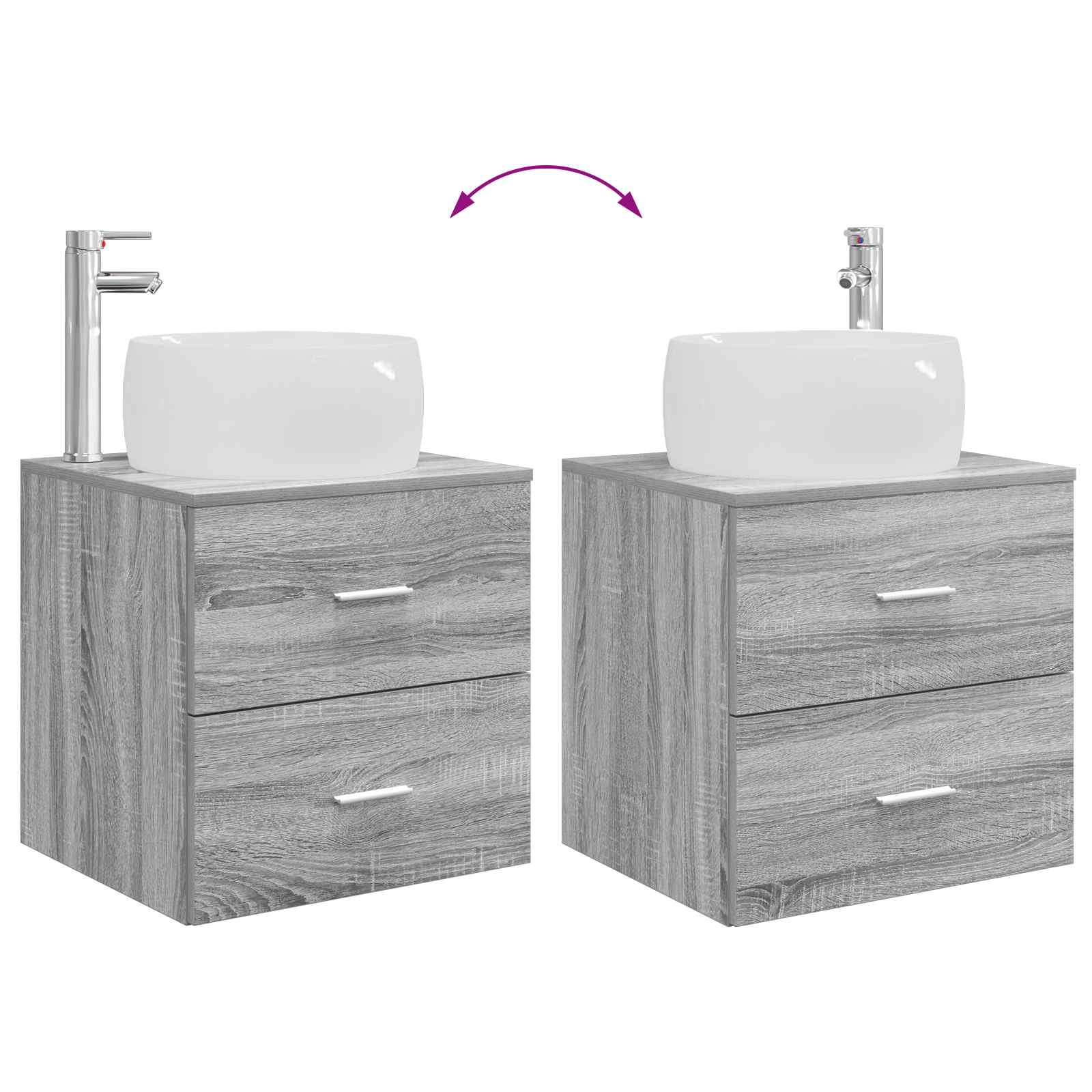 Set namještaja za kupaonicu 2 pcs Siva Sonoma Konstruirano drvo