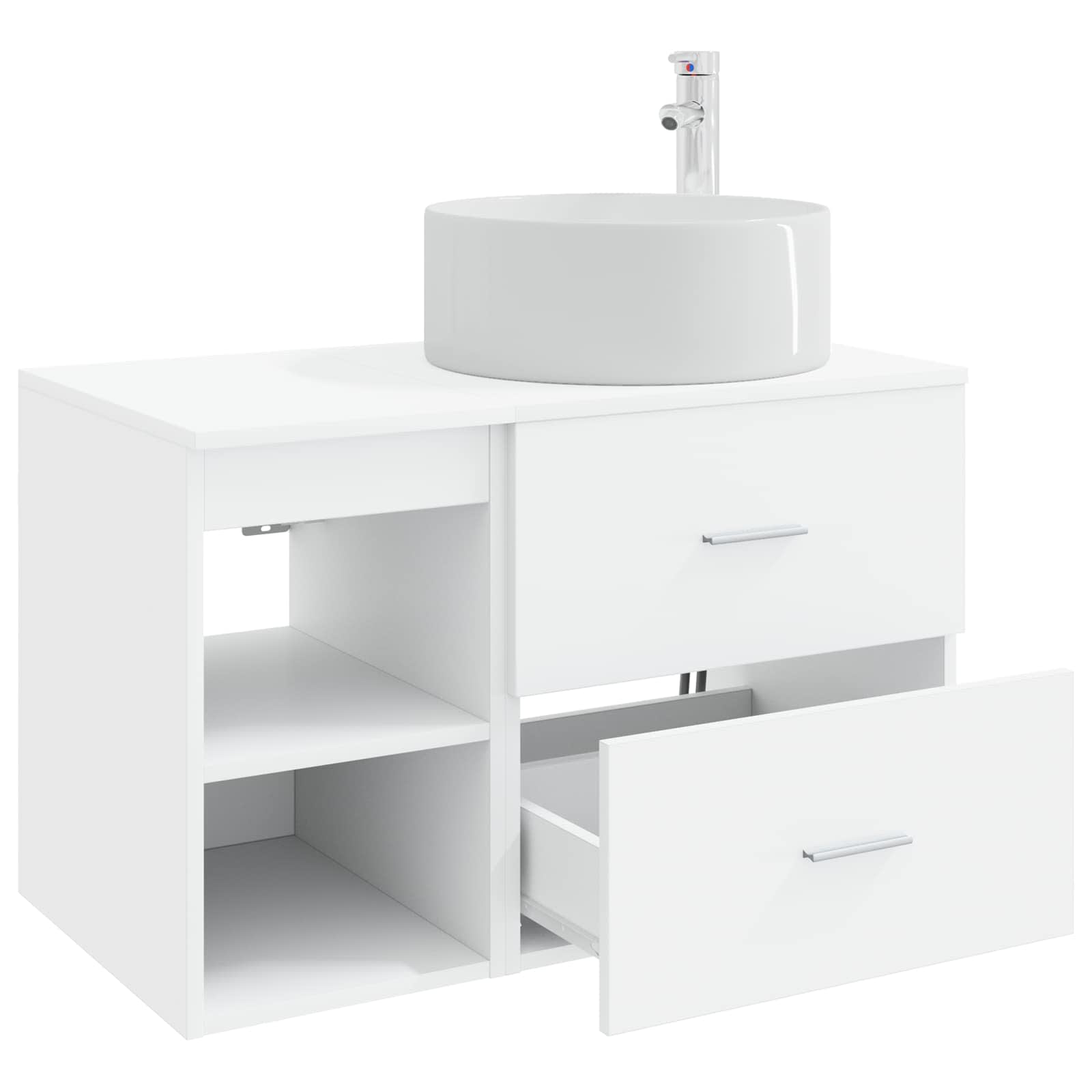 Set namještaja za kupaonicu 2 pcs Bijela Konstruirano drvo