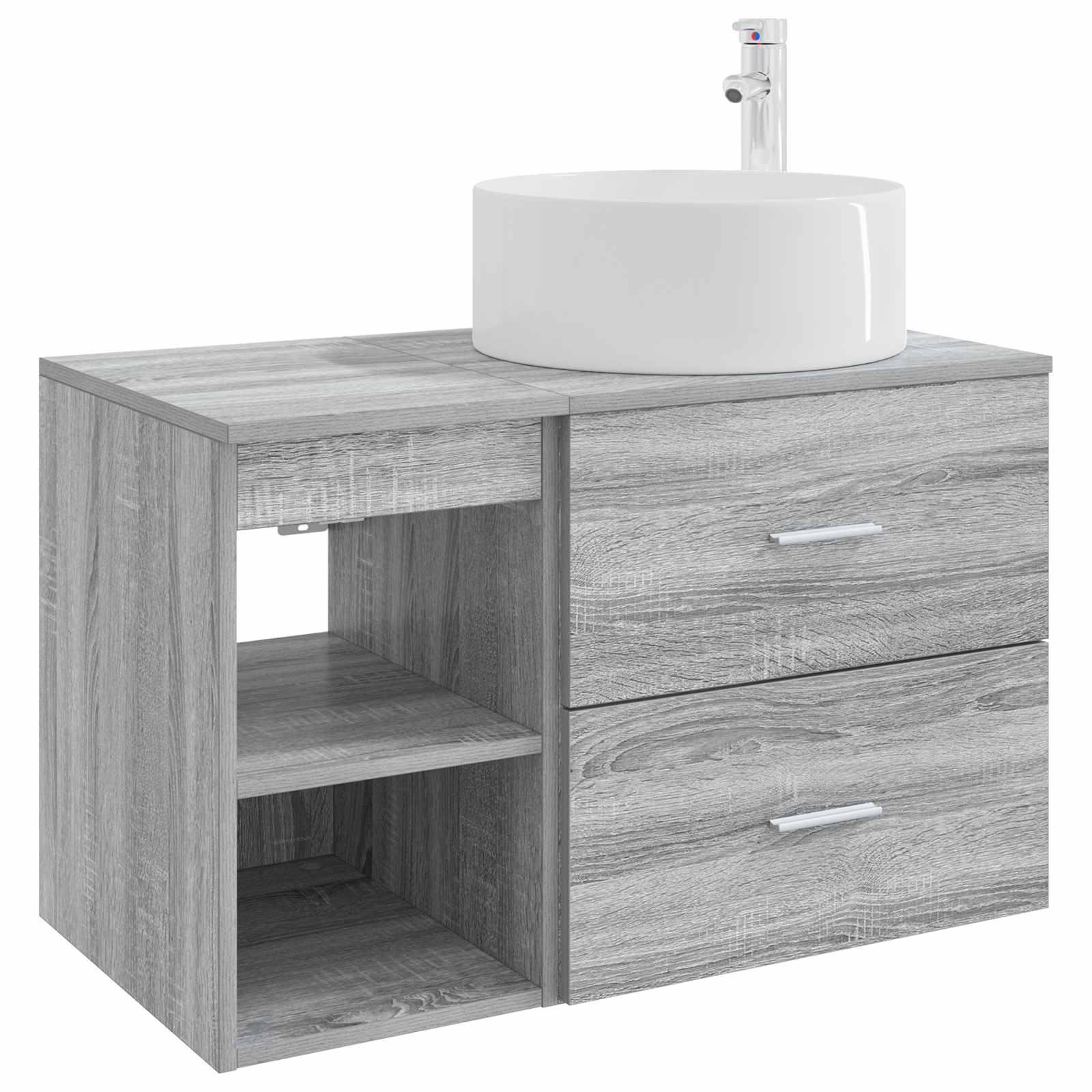Set namještaja za kupaonicu 2 pcs Siva Sonoma Konstruirano drvo