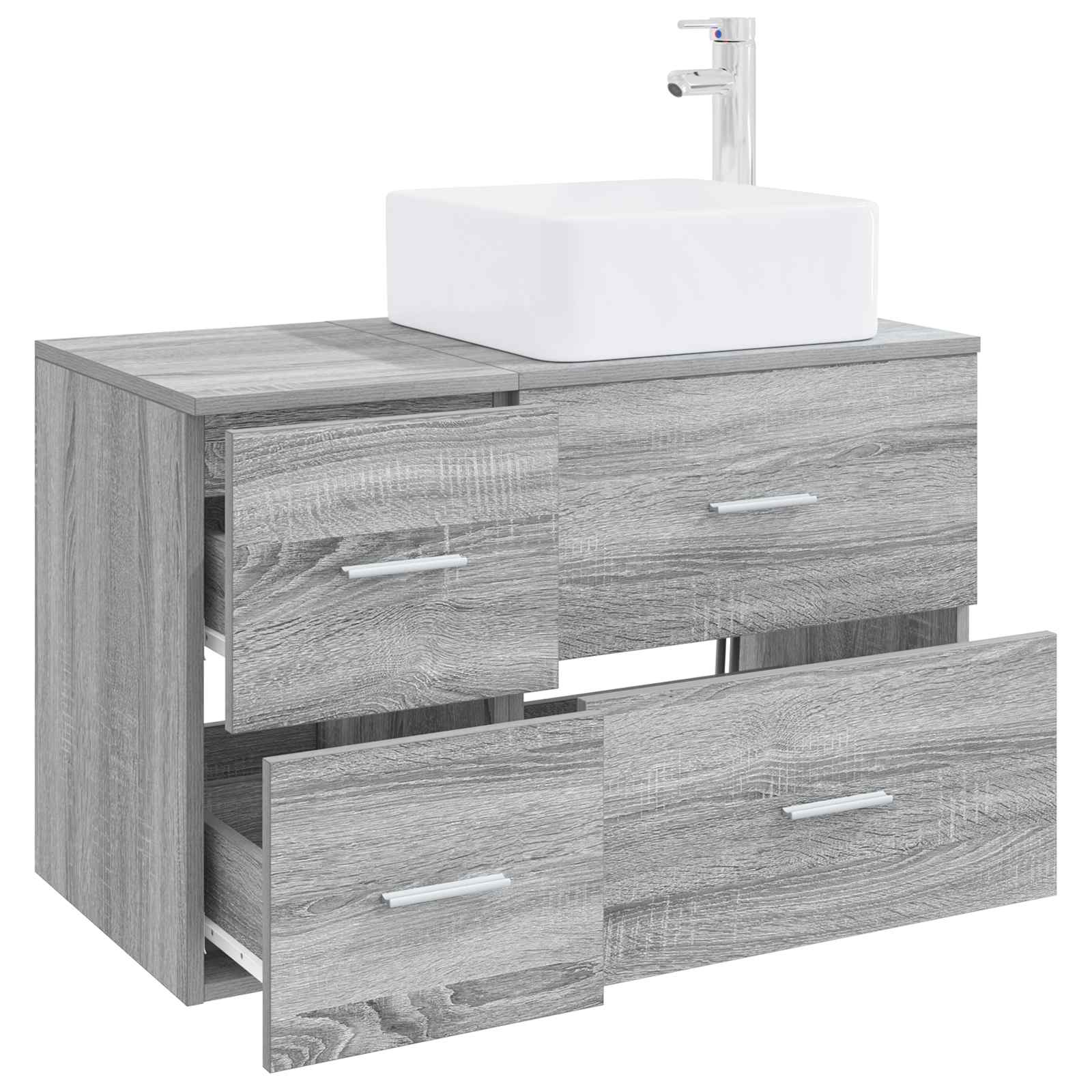 Set namještaja za kupaonicu 2 pcs Siva Sonoma Konstruirano drvo