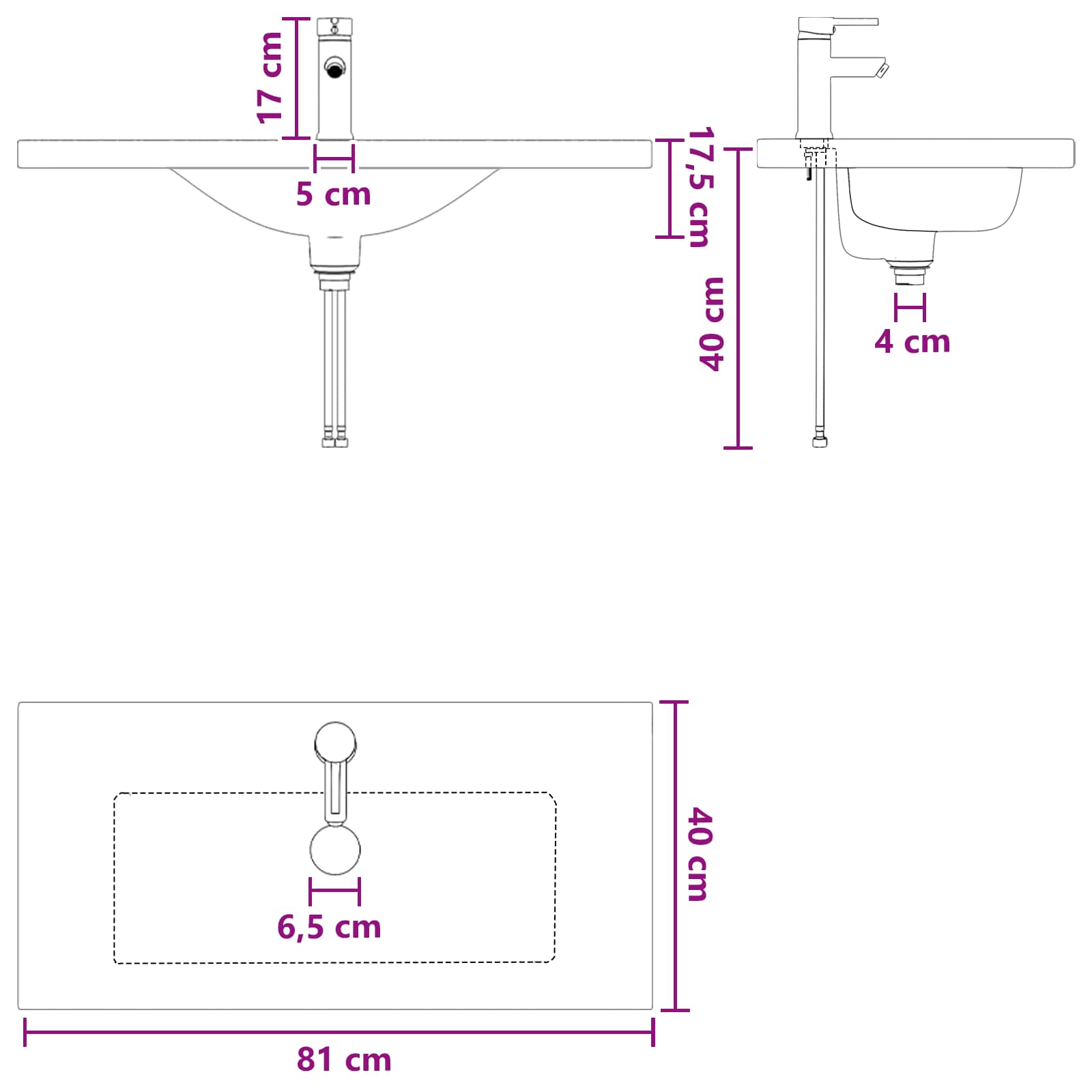 Set namještaja za kupaonicu Dimljeni hrast 78,5 x 37,5 x 81 cm