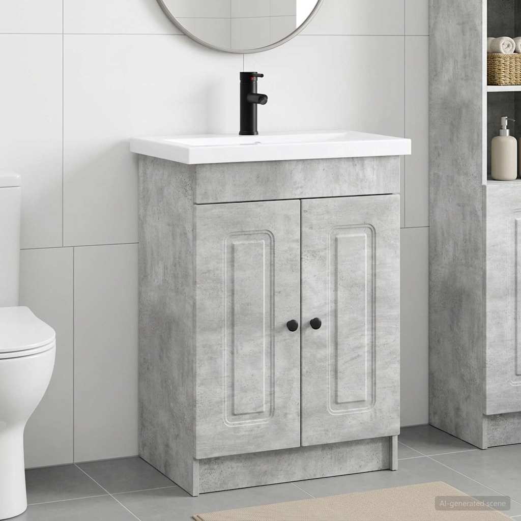 Set namještaja za kupaonicu Betonska siva 56 x 37,5 x 81 cm