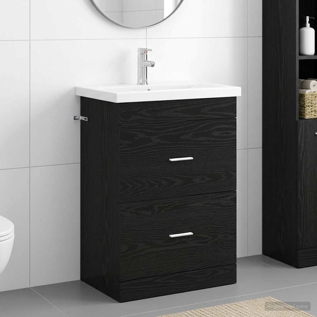 Set namještaja za kupaonicu Crni hrast 61 x 40 x 84,5 cm