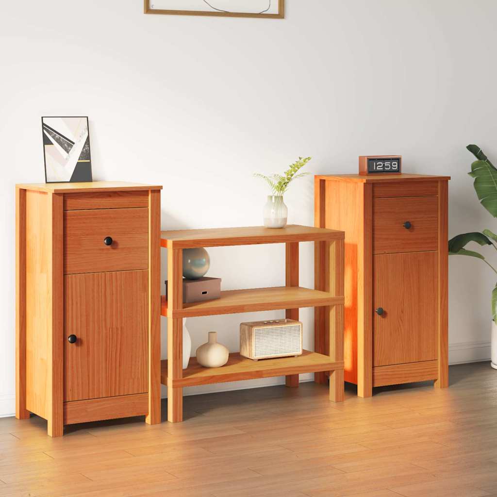 Kreveta 2 pcs Vosak smeđa 39 x 34,5 x 80 cm Čvrsto borovo drvo