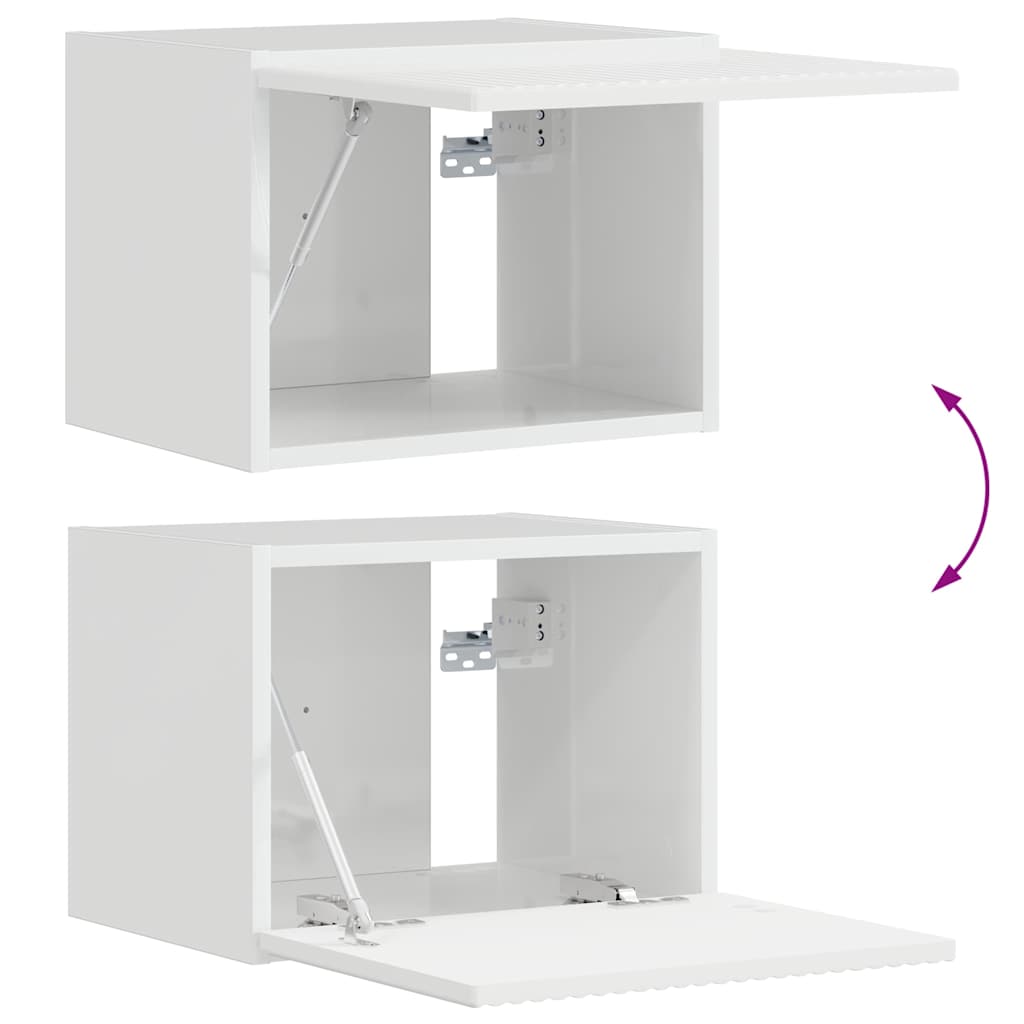 TV zidni ormar Zidne 2 pcs Sjajno bijelo 39 x 31 x 29,5 cm