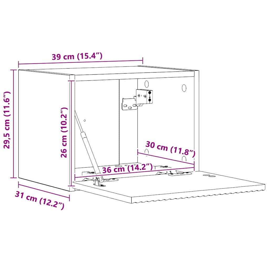 TV zidni ormar Staro drvo 39 x 31 x 29,5 cm Konstruirano drvo