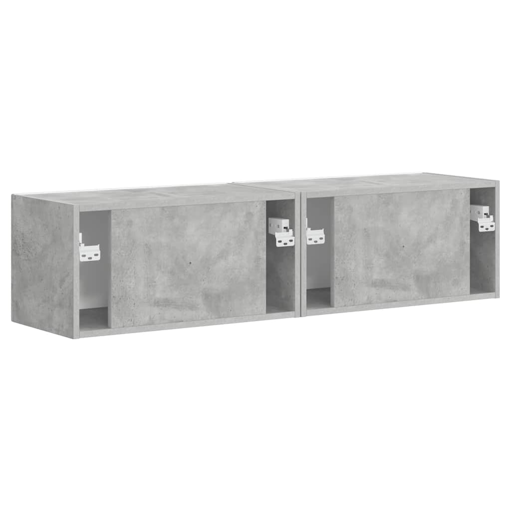 TV zidni ormar 2 pcs Beton 60 x 31 x 29,5 cm Konstruirano drvo