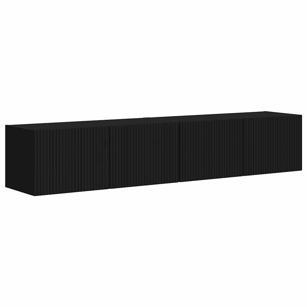 TV zidni ormar 2 pcs Crna 78,5 x 31 x 29,5 cm Konstruirano drvo