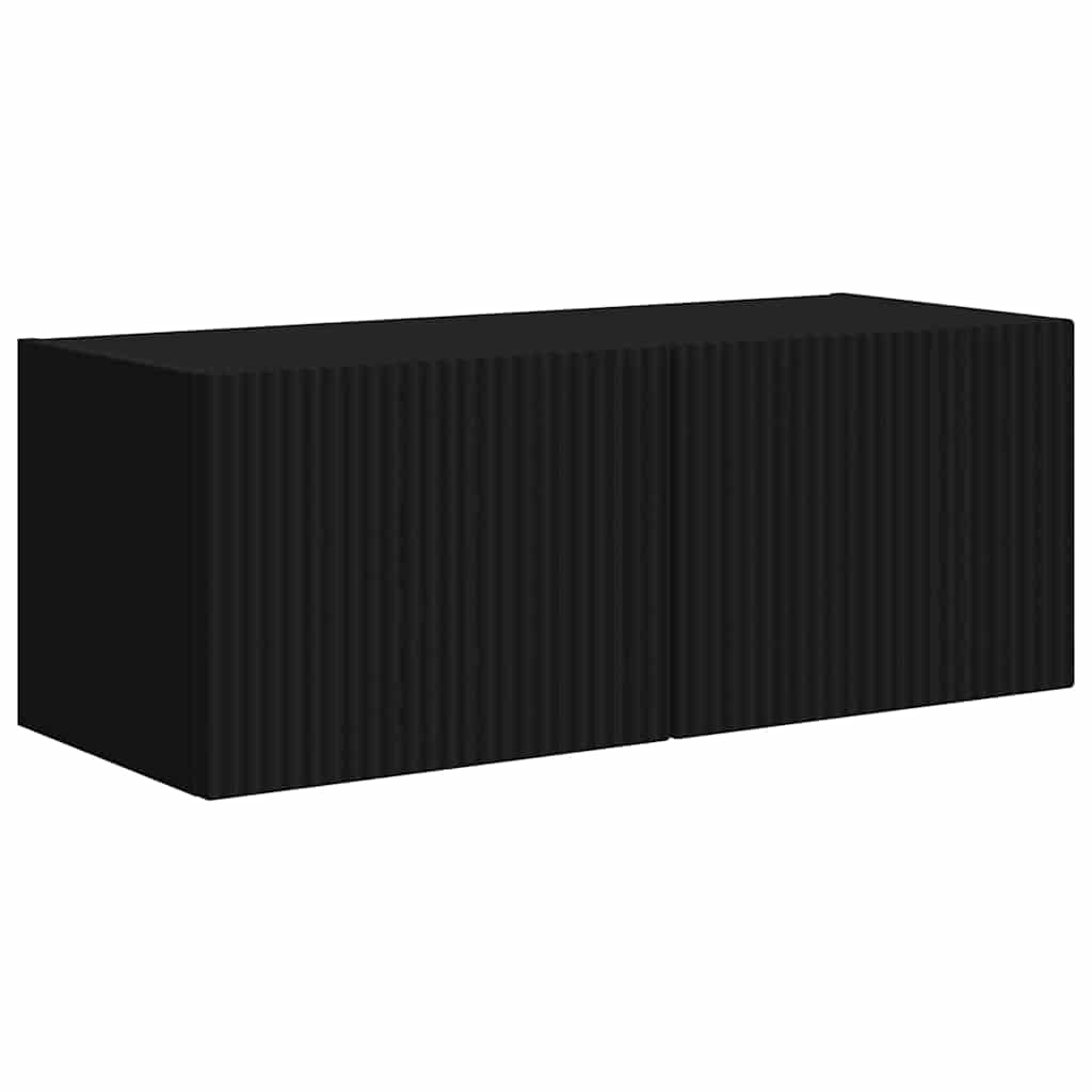 TV zidni ormar 2 pcs Crna 78,5 x 31 x 29,5 cm Konstruirano drvo