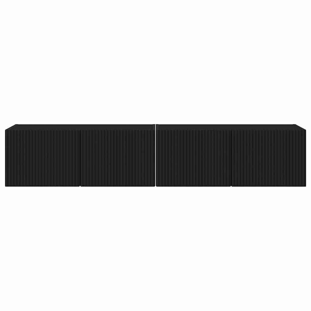 TV zidni ormar 2 pcs Crna 78,5 x 31 x 29,5 cm Konstruirano drvo