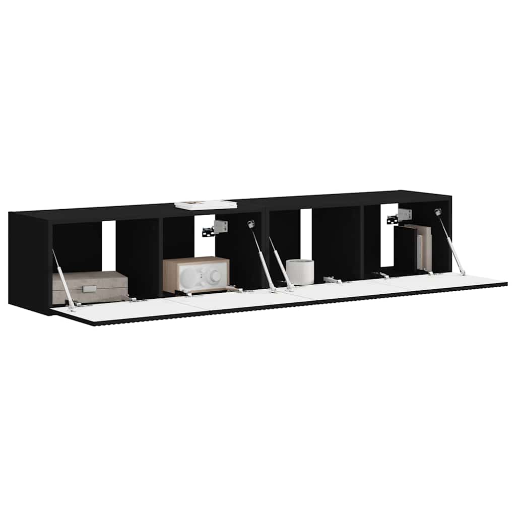 TV zidni ormar 2 pcs Crna 78,5 x 31 x 29,5 cm Konstruirano drvo
