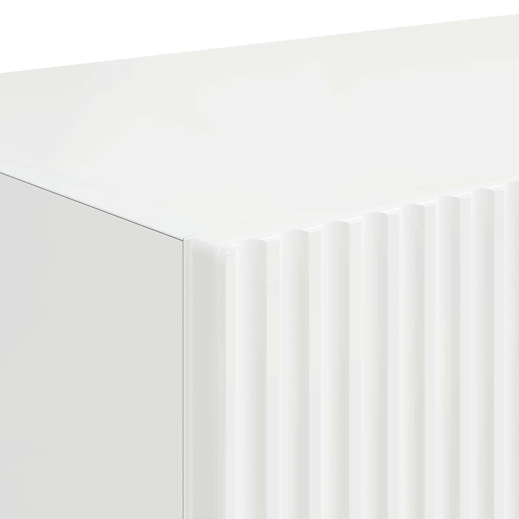 TV zidni ormar Zidne 2 pcs Sjajno bijelo 78,5 x 31 x 29,5 cm