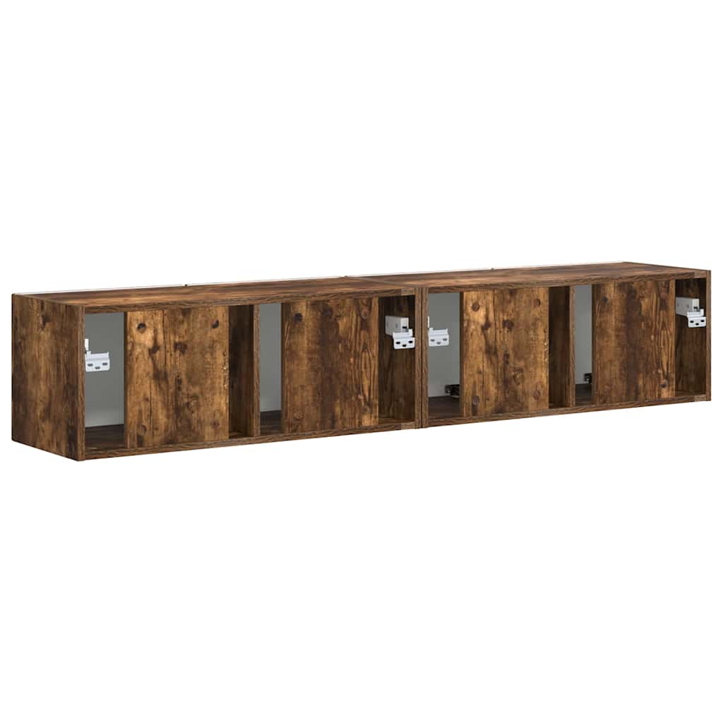 TV zidni ormar Zidne 2 pcs Dimljeni hrast 78,5 x 31 x 29,5 cm