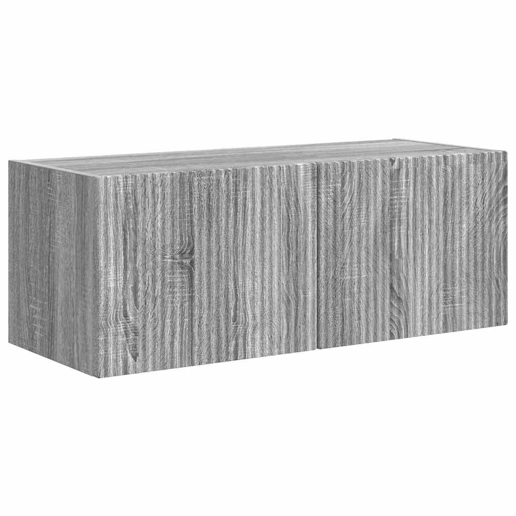 TV zidni ormar Zidne 2 pcs Siva Sonoma 78,5 x 31 x 29,5 cm