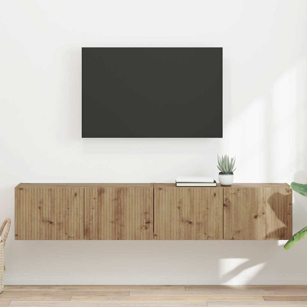 TV zidni ormar 2 pcs Umjetnička hrastovina 78,5 x 31 x 29,5 cm