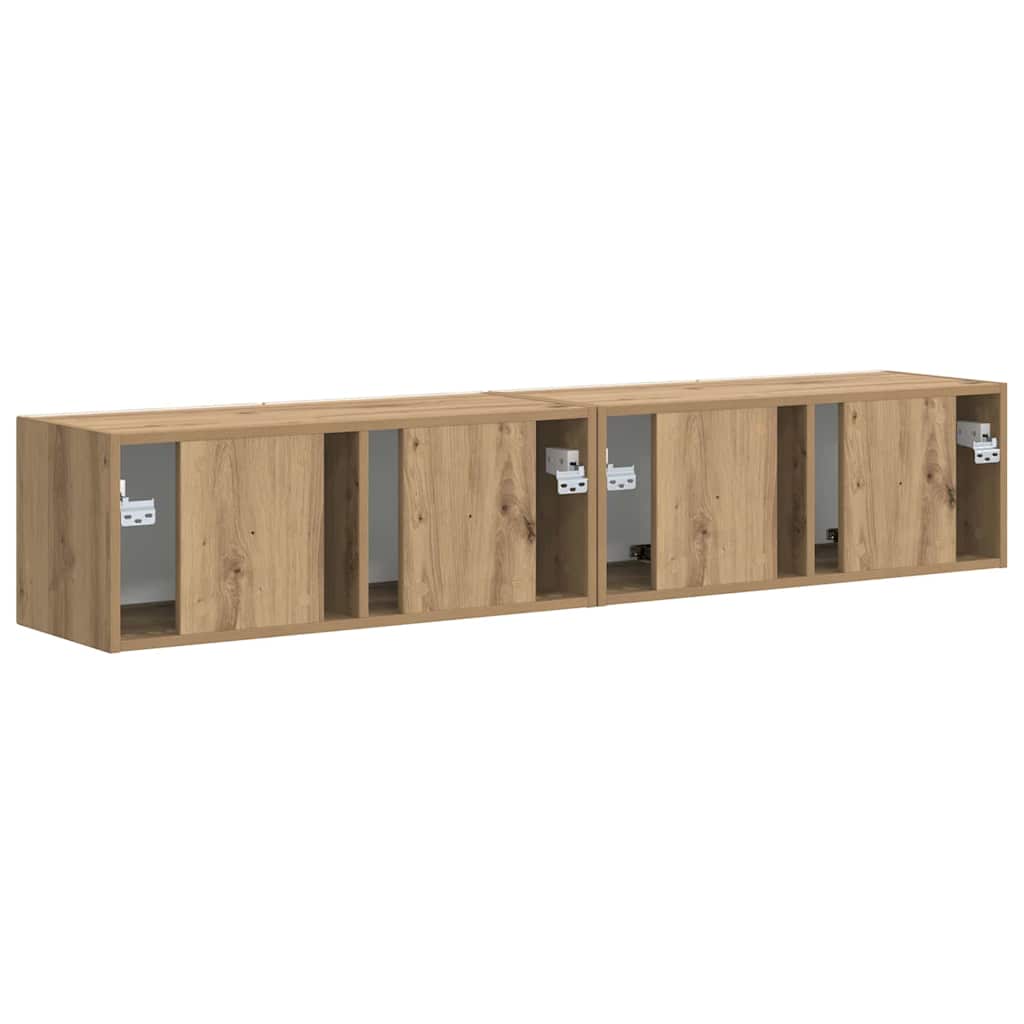TV zidni ormar 2 pcs Umjetnička hrastovina 78,5 x 31 x 29,5 cm