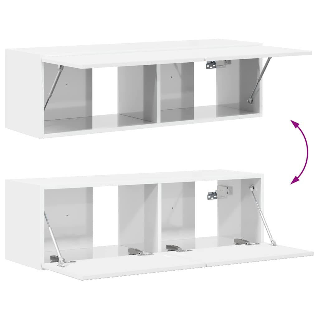 TV zidni ormar Zidne Sjajno bijelo 98 x 31 x 29,5 cm
