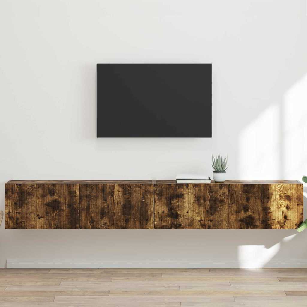 TV zidni ormar Zidne 2 pcs Dimljeni hrast 98 x 31 x 29,5 cm