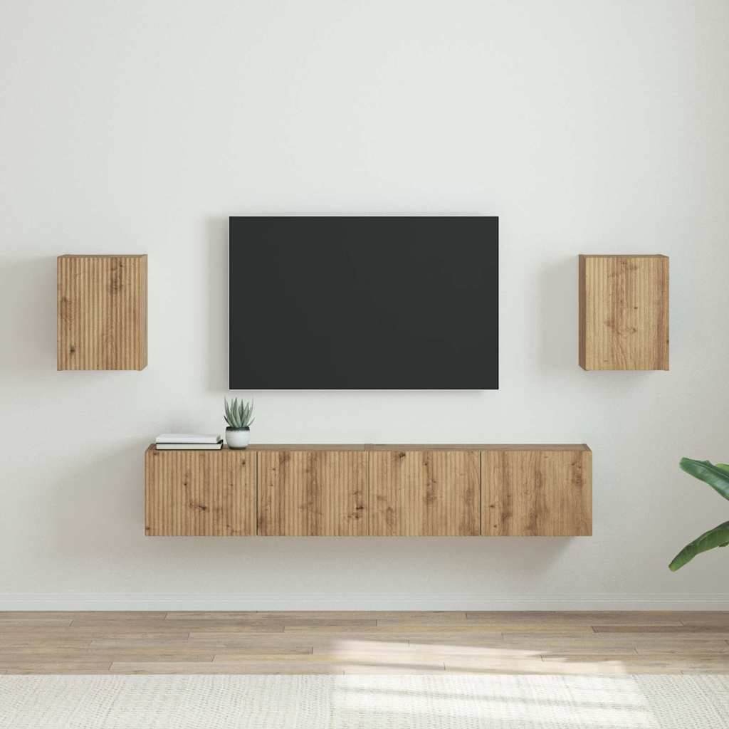TV zidni ormar 2 pcs Umjetnička hrastovina 30 x 31 x 40 cm