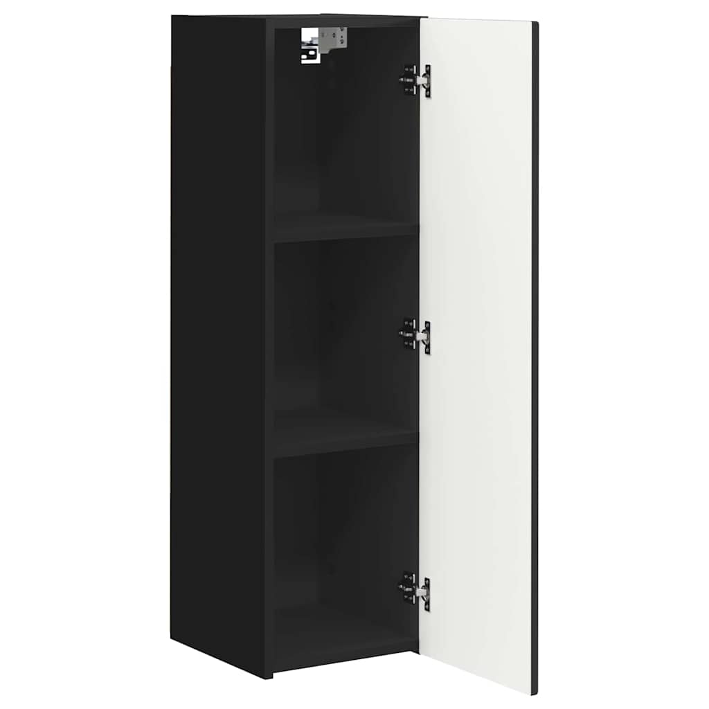 TV zidni ormar Zidne Crna 30 x 31 x 100 cm Konstruirano drvo