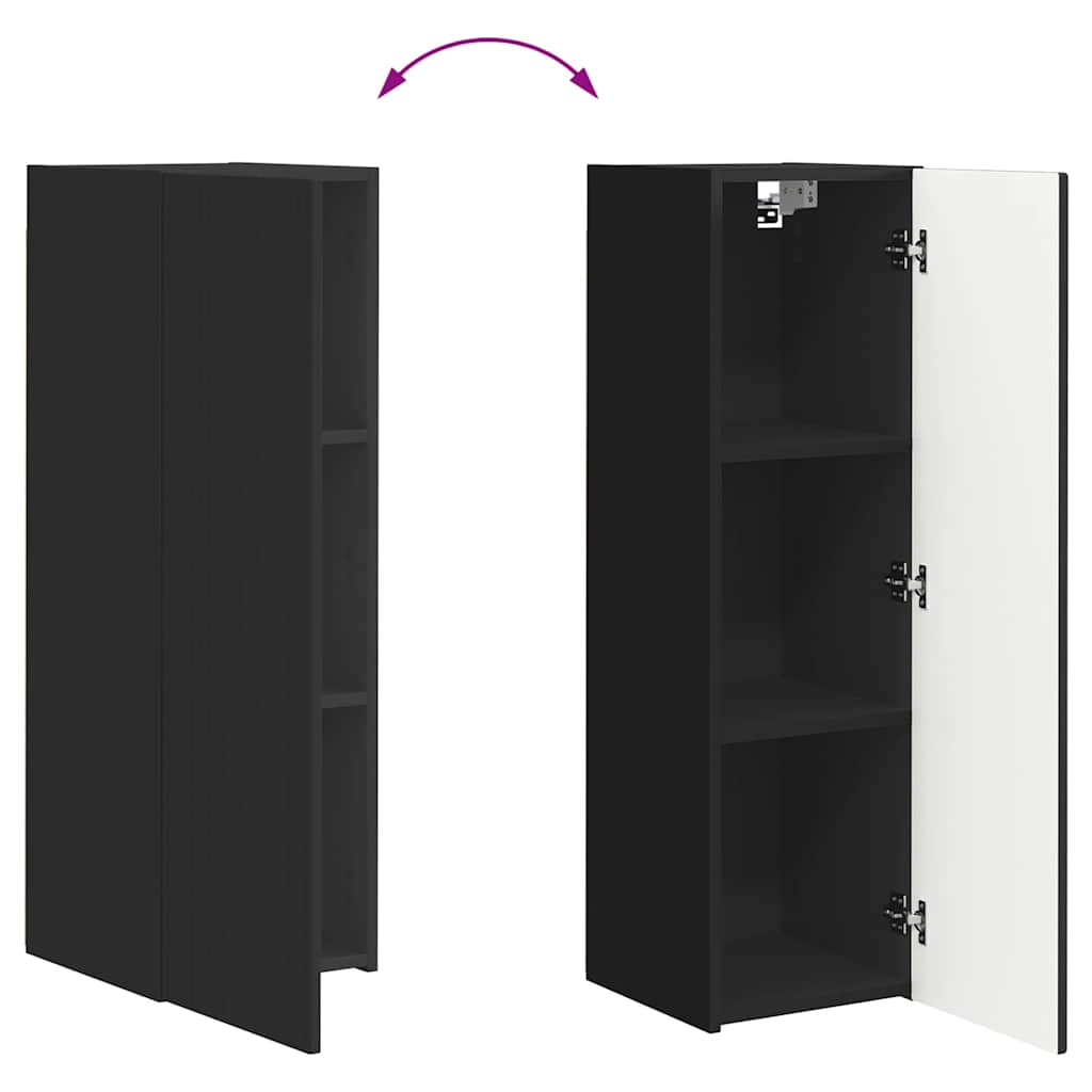 TV zidni ormar Zidne Crna 30 x 31 x 100 cm Konstruirano drvo