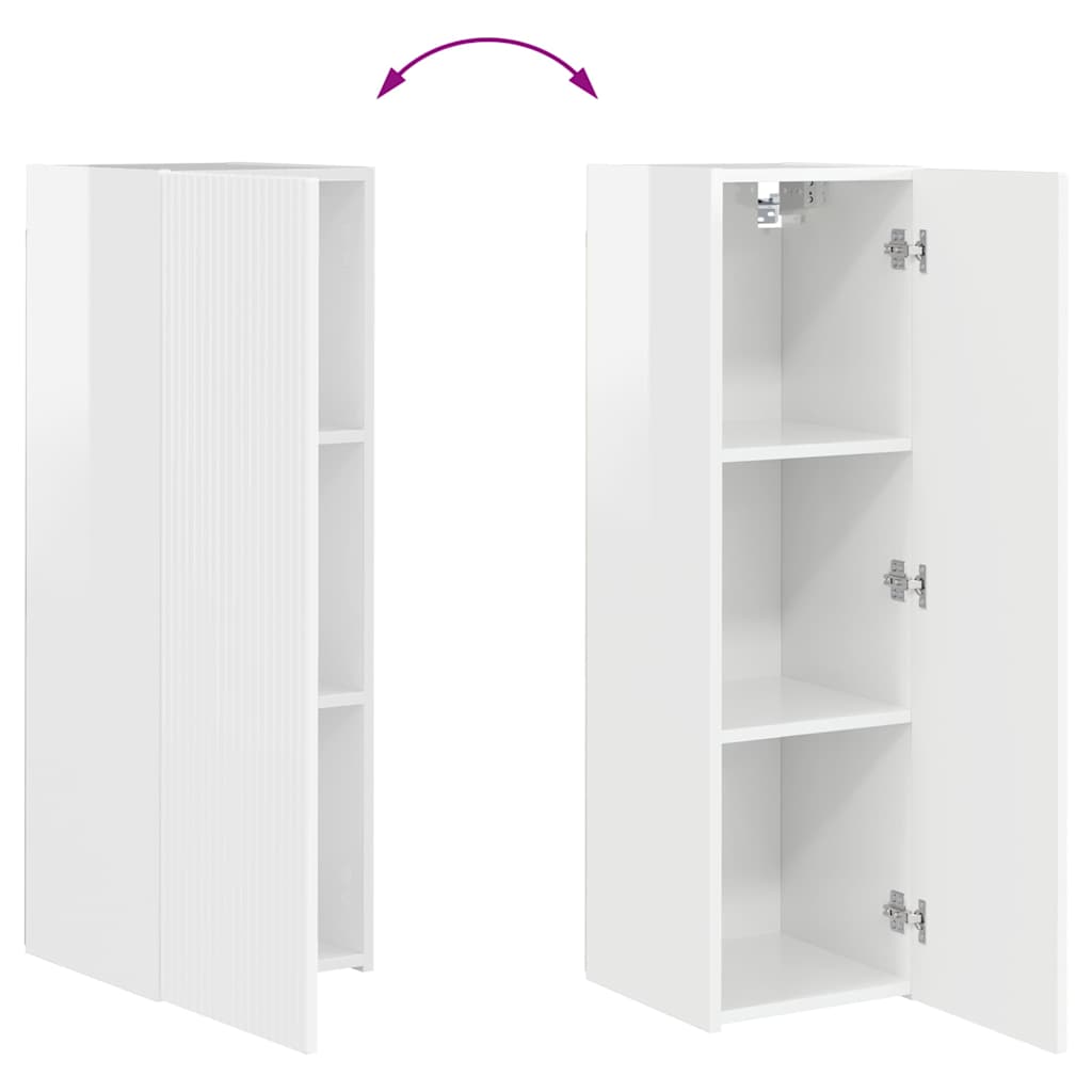 TV zidni ormar Sjajno bijelo 30 x 31 x 100 cm Konstruirano drvo