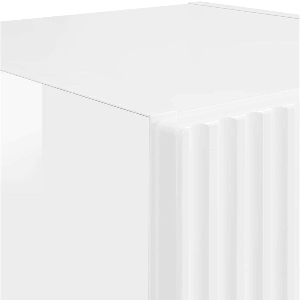 TV zidni ormar Zidne 2 pcs Sjajno bijelo 30 x 31 x 100 cm
