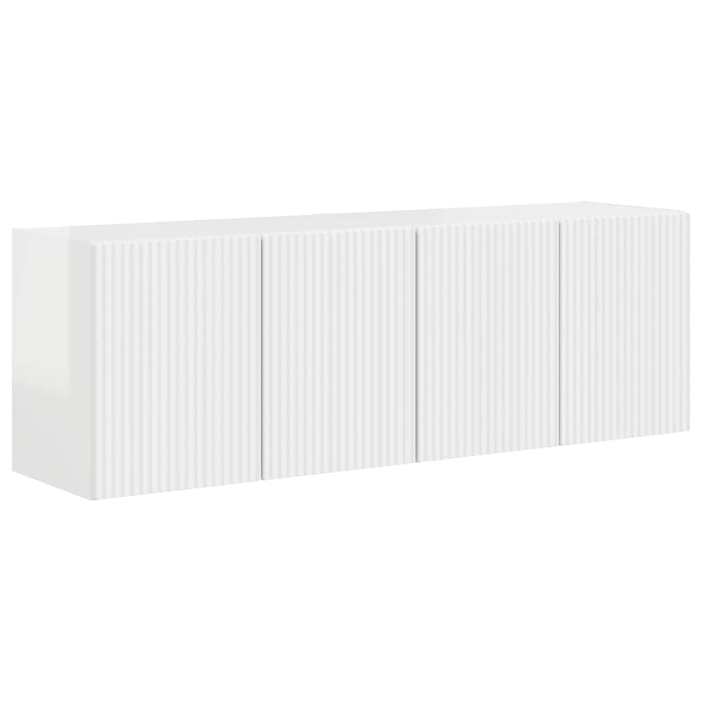 TV zidni ormar Zidne 2 pcs Visoki sjaj bijela 59,5 x 31 x 40 cm