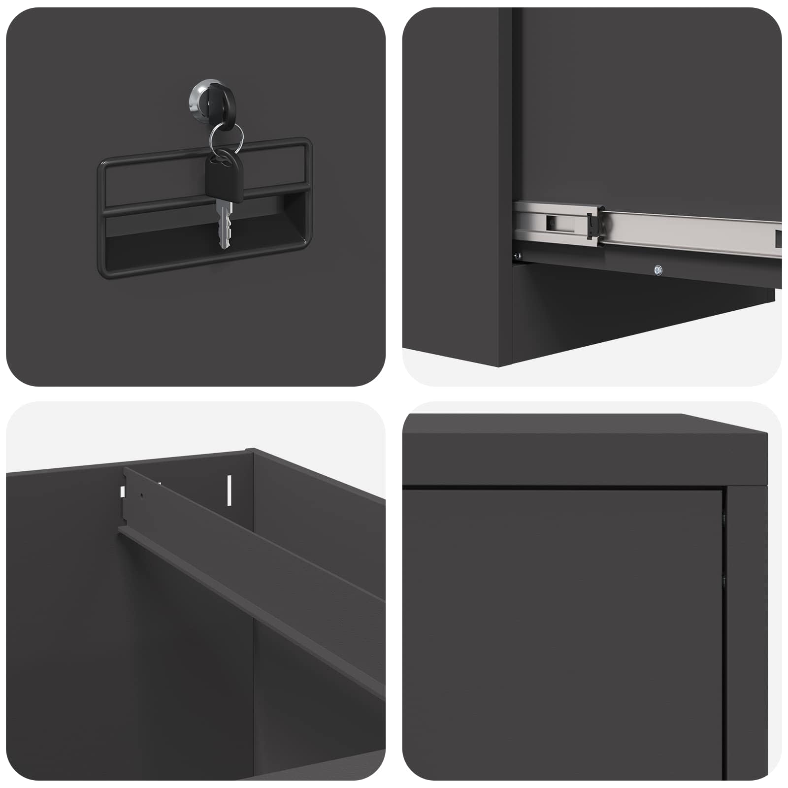 Kabinet za datoteke s ladicama Crna 44 x 50 x 106.5 cm