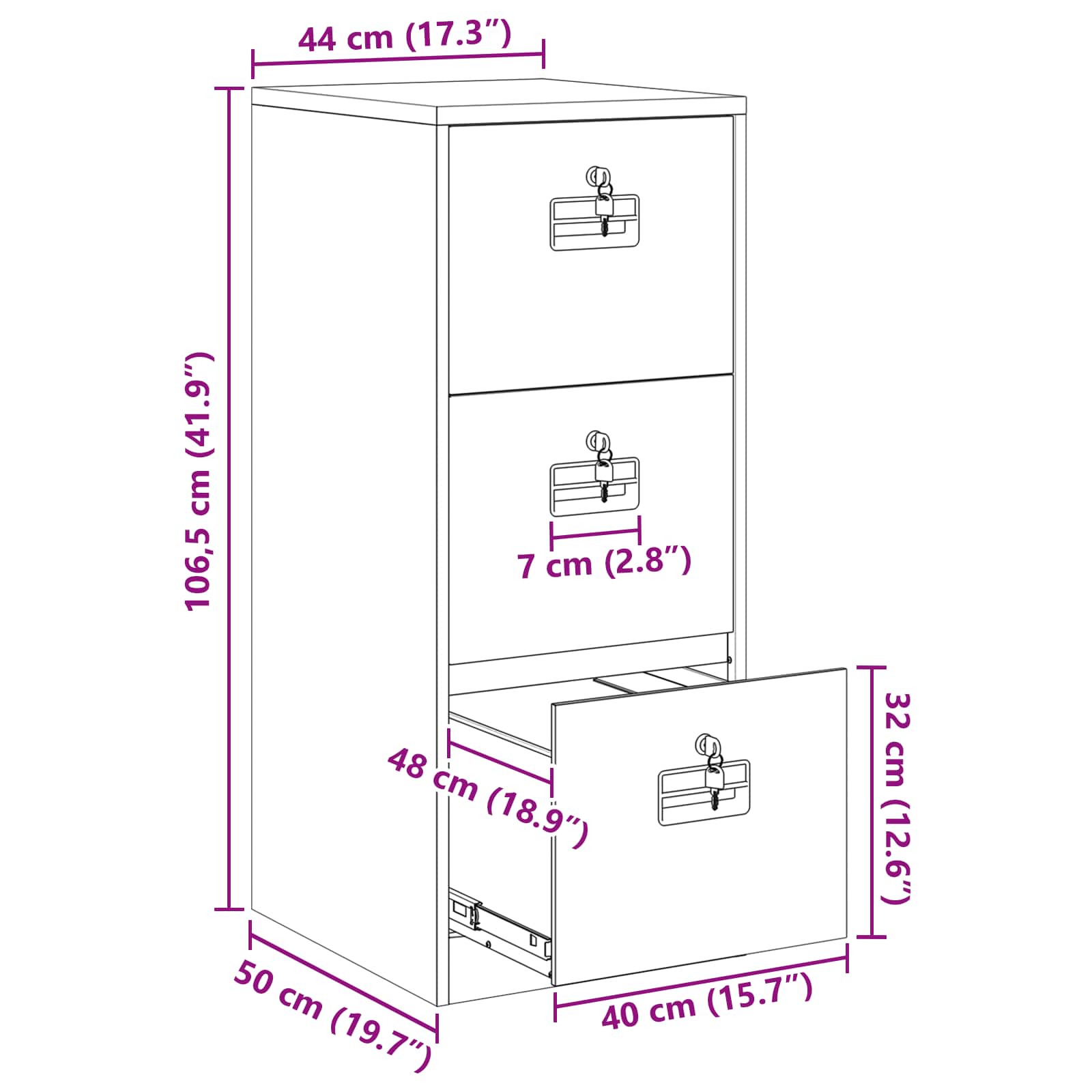 Kabinet za datoteke Maslinasto zelena 44 x 50 x 106.5 cm