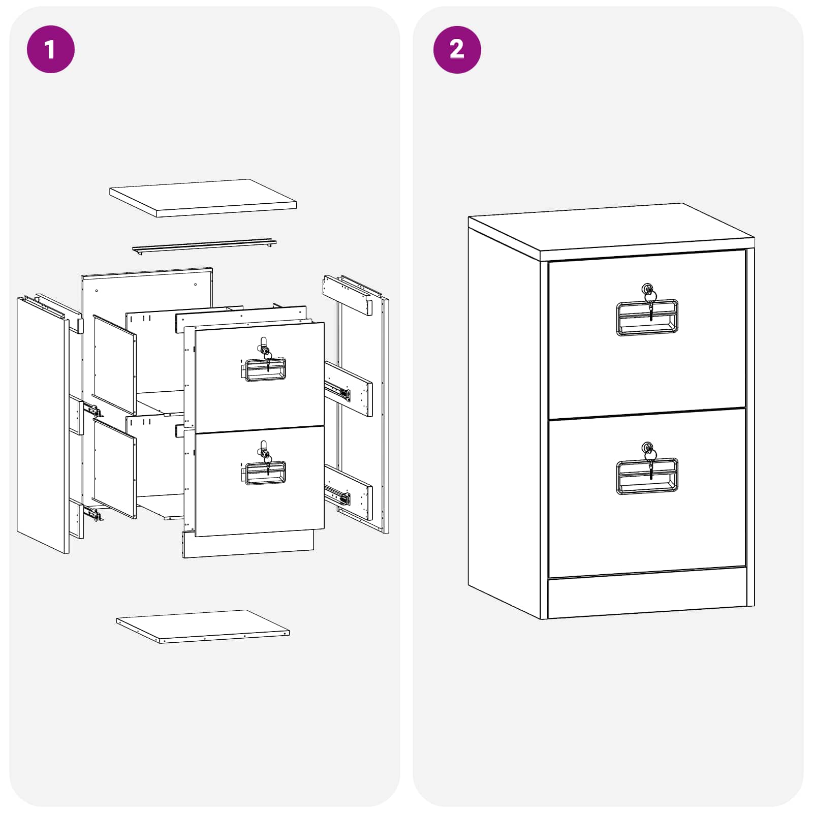 Kabinet za datoteke s ladicama Crna 45,5 x 42 x 74,5 cm