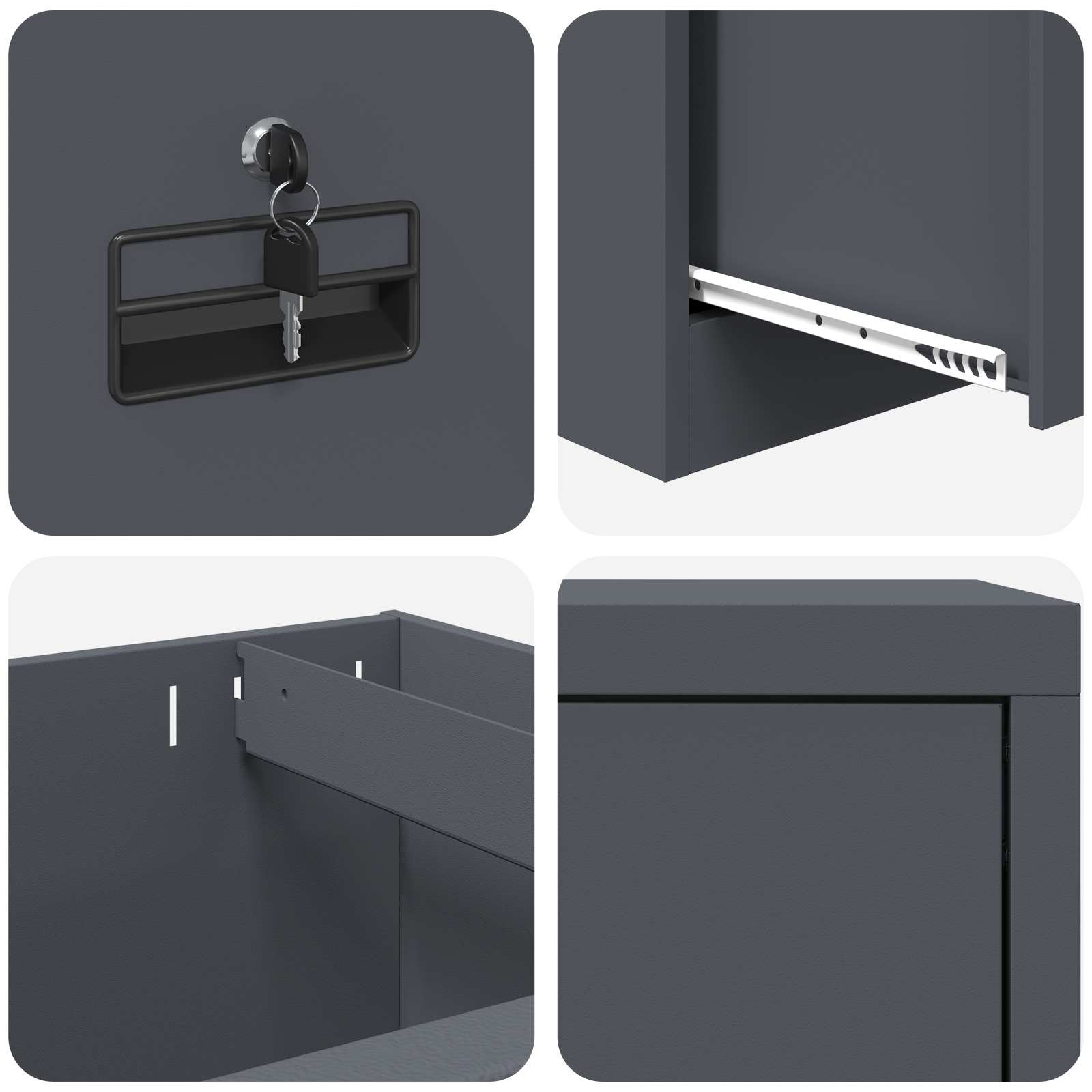 Kabinet za datoteke s ladicama Antracit 45,5 x 42 x 74,5 cm
