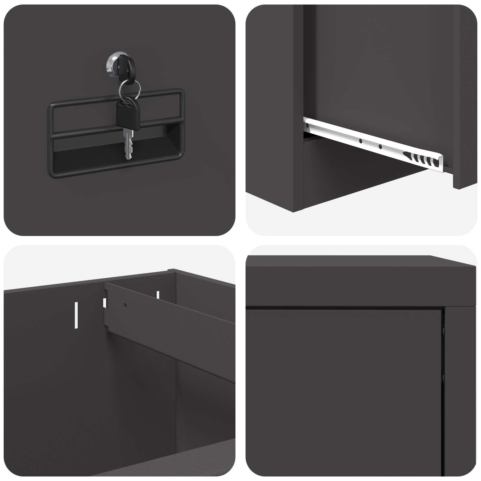Kabinet za datoteke s ladicama Crna 45,5 x 42 x 139 cm