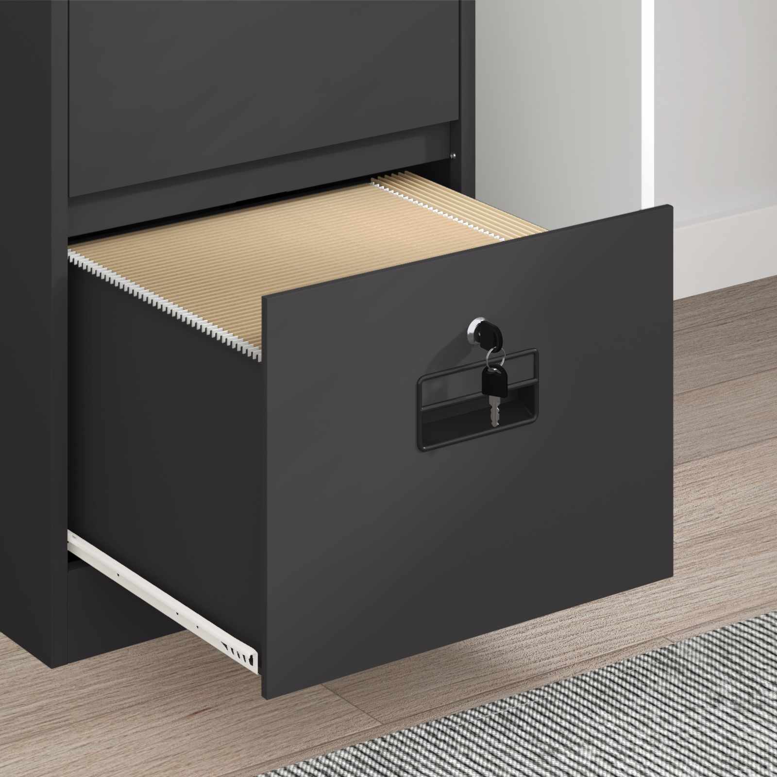 Kabinet za datoteke s ladicama Crna 45,5 x 42 x 139 cm