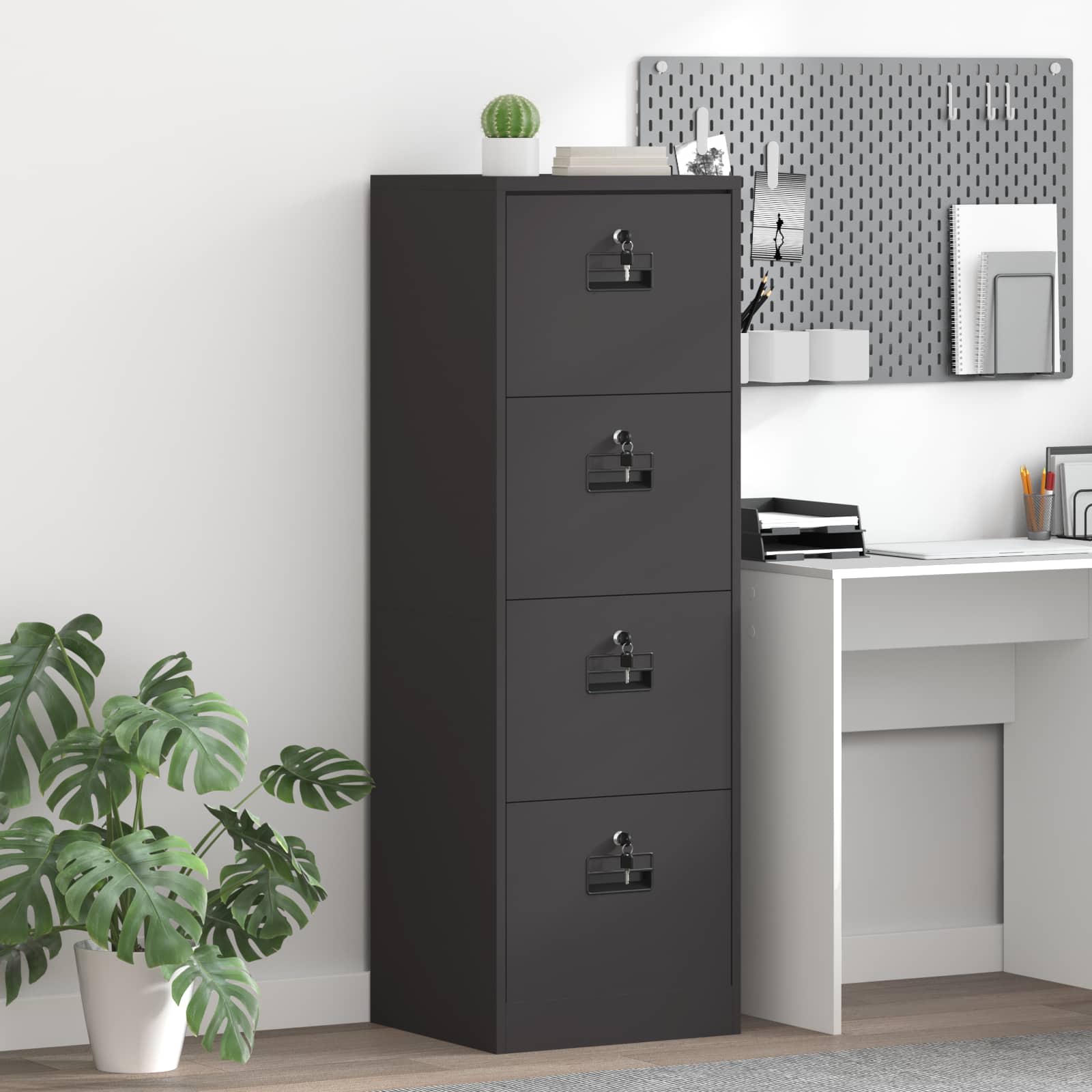 Kabinet za datoteke s ladicama Crna 45,5 x 42 x 139 cm