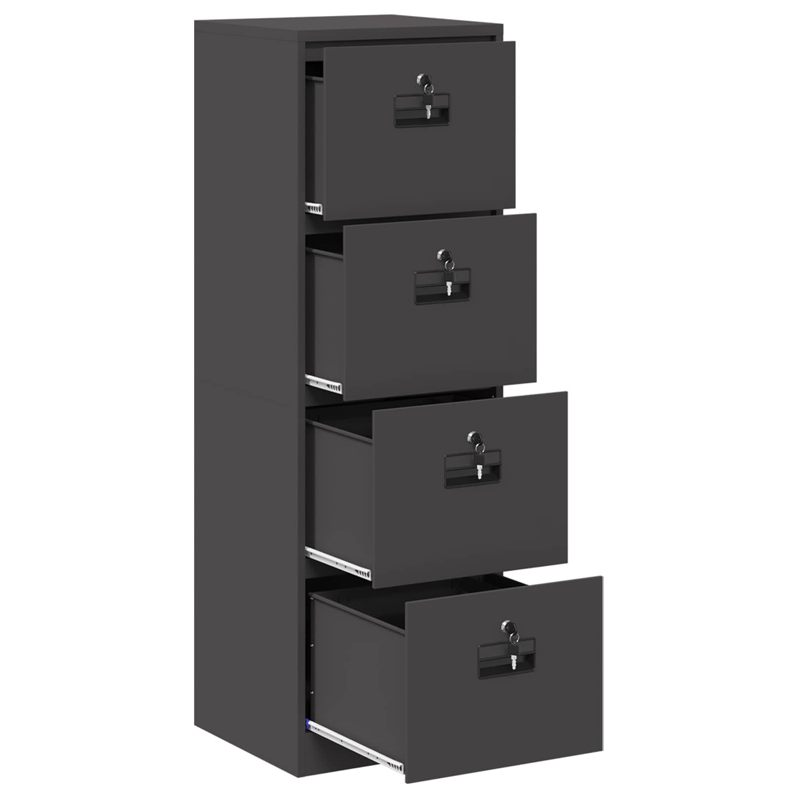 Kabinet za datoteke s ladicama Crna 45,5 x 42 x 139 cm