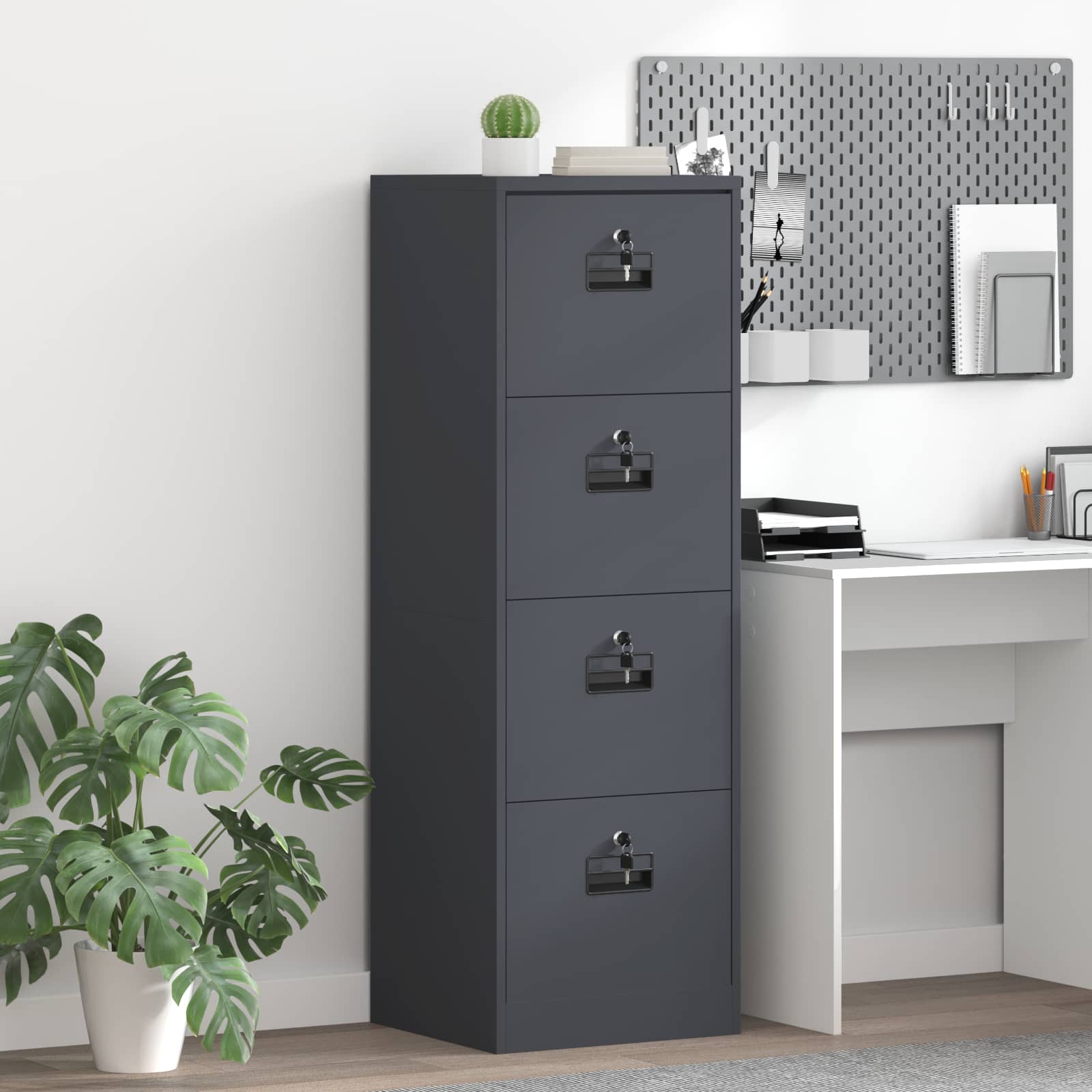 Kabinet za datoteke s ladicama Antracit 45,5 x 42 x 139 cm